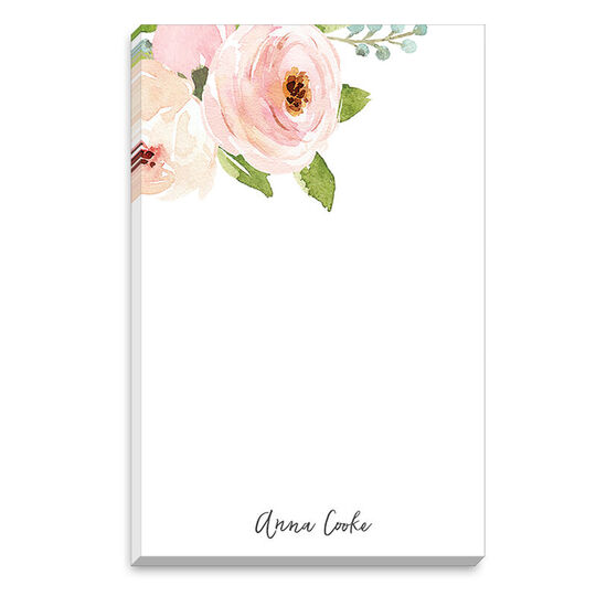 Pink Corner Roses Notepad